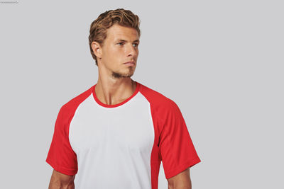 t-shirt sport unisex girocollo &amp;gt; bicolore manica corta - Foto 3