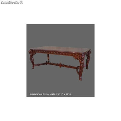 table baroque de salle à manger en bois modèle lion - en stock