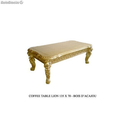 table basse baroque en bois doré modèle lion