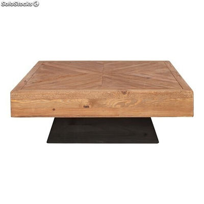 Table basse carrée en bois de pin recyclé