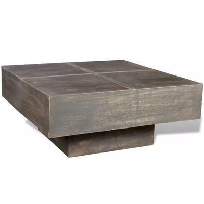 Table basse carrée noire style antique en manguier