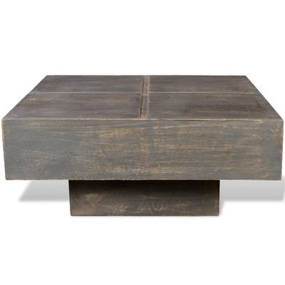 Table basse carrée noire style antique en manguier - Photo 3