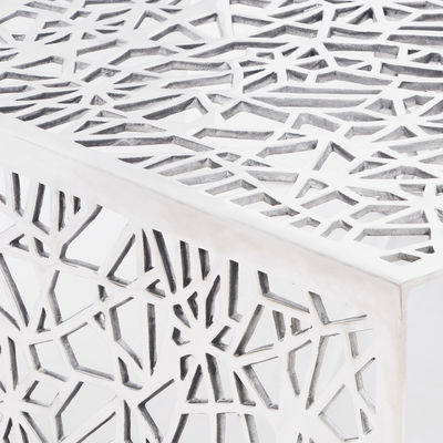 Table basse en aluminium avec design géométrique ajouré Argent - Photo 3