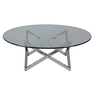 Table Basse Ronde inox/Verre