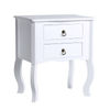 Table de chevet Cabriole 2 Tiroirs 50 cm - Blanc