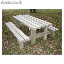 table de pique-nique en bois campagnarde rectangulaire 2 m