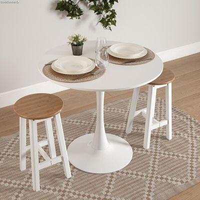 Table en bois en blanc, modèle &amp;quot;Seta&amp;quot; - Sistemas David - Photo 2