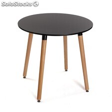 Table en bois en noir, modèle Round (80 cm) - Sistemas David