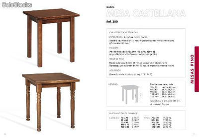 Table en bois en pin 70x70