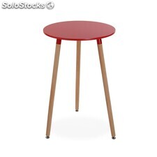 Table en bois en rouge, modèle &quot;Round&quot; - Sistemas David