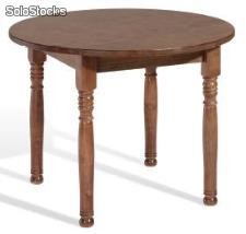 Table en bois massif - pins, mesa castellana redonda