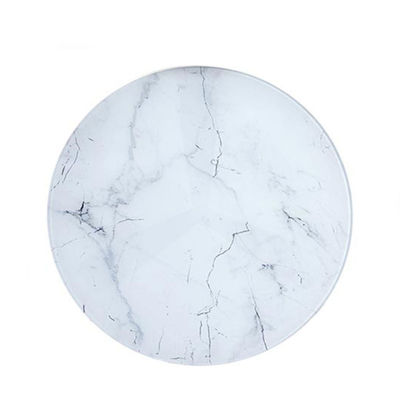 Table en cristal effet marbre Blanc - Photo 2