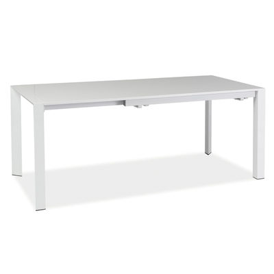 Table extensible 12 personnes - lugano - 130-250 x 90 x 76 cm - blanc