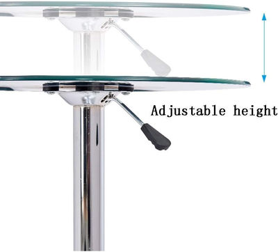 Table haute ajustable glass en verre trempé &amp;amp; chrome diam 60 cm - Photo 4