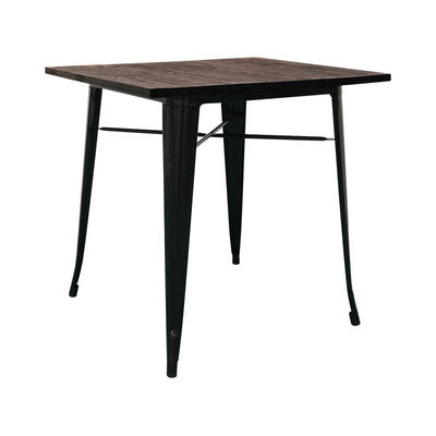Table Mel Carrée Bois 80 cm - Noir
