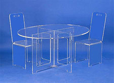 table ovale plexiglas