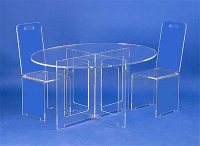table ovale plexiglas