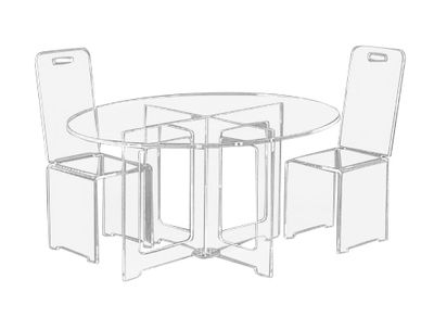 table ovale plexiglas - Photo 2