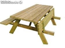 Table pique-nique en bois rectangle promo destockage