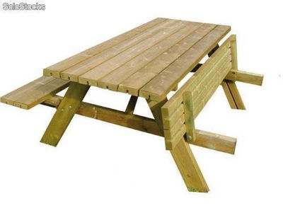 Table pique-nique en bois rectangle promo destockage