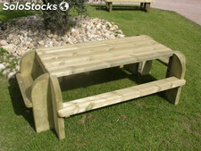 Table pique-nique rectangulaire 6 places en bois traité autoclave DORDOGNE
