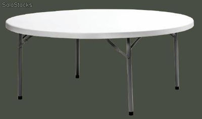 Table pliante ronde 180 cm en polyéthylène haute densité
