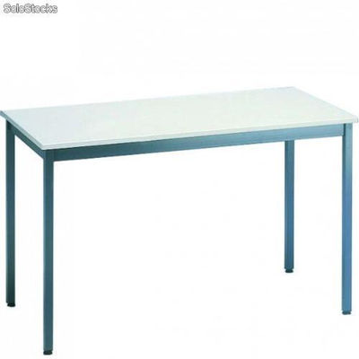 Table polyvalente plateau mélaminé gris clair
