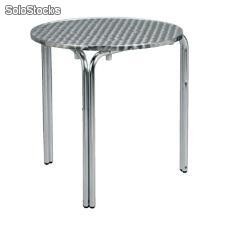 Table ronde aluminium, terrasse extérieure, bar et restaurant