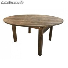 table ronde en bois de style rustique