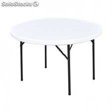 Table ronde pliable 120x74 cm creme pe