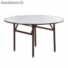 Table ronde pliable 183x76 cm blanc inox