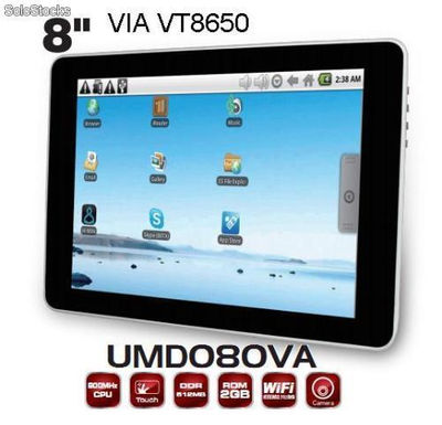 Tablet 8&amp;quot; pc/mid / umd android2.2 via vt8650@800MHz 256m/4gb com webcam - Foto 2