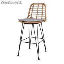 Tabouret haut style scandinave en rotin synthétique