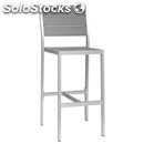 Tabouret-mod. ha93-satin aluminum frame-assise et dossier fait de matériau