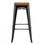 Taburete acero style con asiento madera - negro - Foto 2
