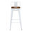 Taburete acero style con asiento madera y respaldo bajo - blanco - Foto 2