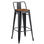Taburete acero style con asiento madera y respaldo bajo - blanco - Foto 3