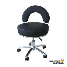 Taburete Ergonómico Para Pedicura Con Altura Baja Modelo Zen Negro