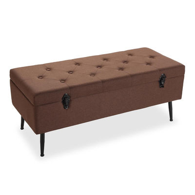 Taburete para pie de cama con almacenaje, modelo marrón - Sistemas David