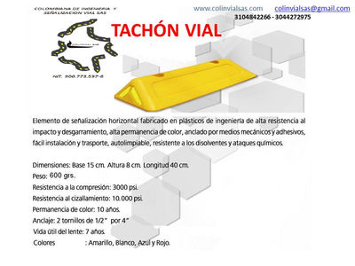 Tachon para señalizacion vial