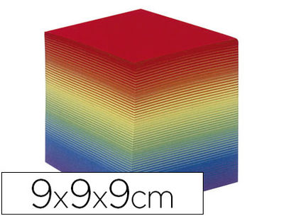 Taco papel quo vadis encolado colores arco iris 680 hojas 100% reciclado 90 g/m2