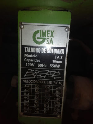 Taladro pedestal marca gimex modelo ta-3 - Foto 3