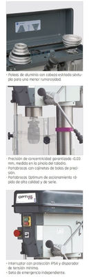 Taladro transmisión por polea 450 W / 230 V OPTIMUM B 16 basic - Foto 3