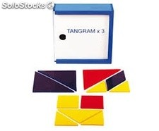 Tangram plastico x 3 juegos en caja plastica