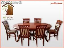 Tanio piękny stół dębowy + 6 krzeseł od producenta