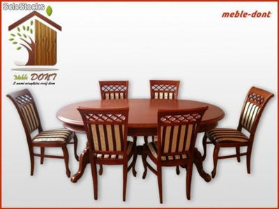 Tanio piękny stół dębowy + 6 krzeseł od producenta