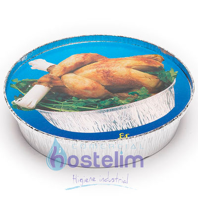 Tapa cartón envase aluminio redondo pollo &quot;T21400&quot; 500/u