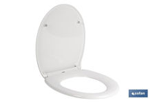 Tapa de WC | Con botón de liberación rápida | Forma oval | Material: