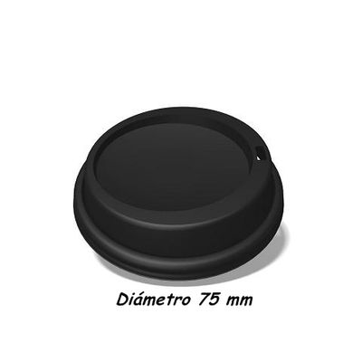 Tapa para vaso de cartón color negro 7,5 cm diametro, caja 1000 unidades