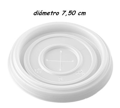 Tapa para vaso porex color blanco 7,3 cm diametro (180 ml), caja 1000 unidades
